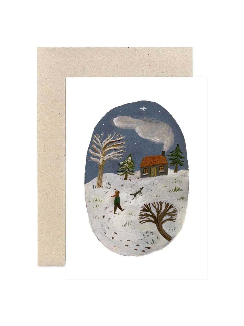 A winter walk card