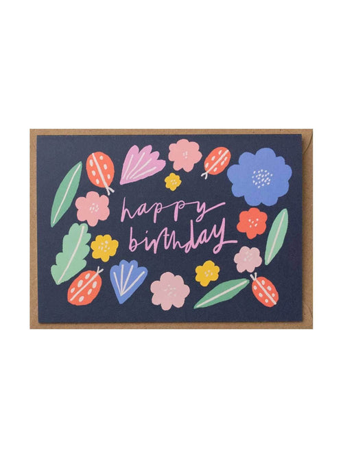 Birthday wreath ladybird card