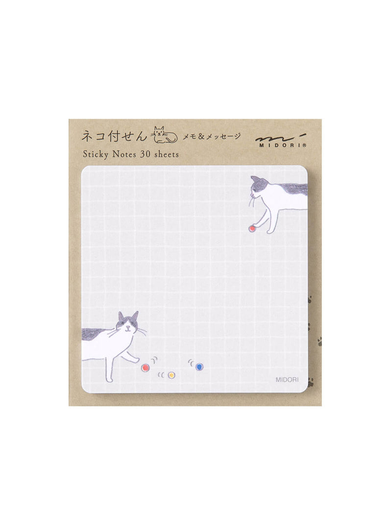 Midori cat and ball sticky notes