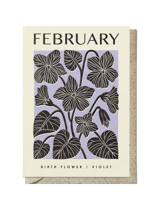 February violet birthday card