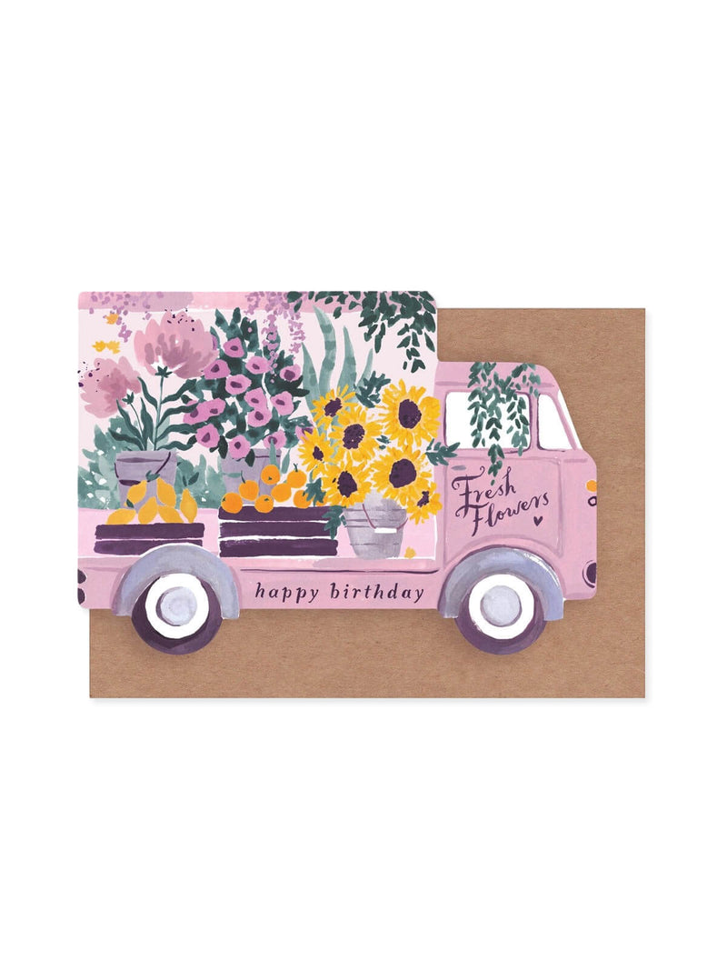 Flower truck birthday card