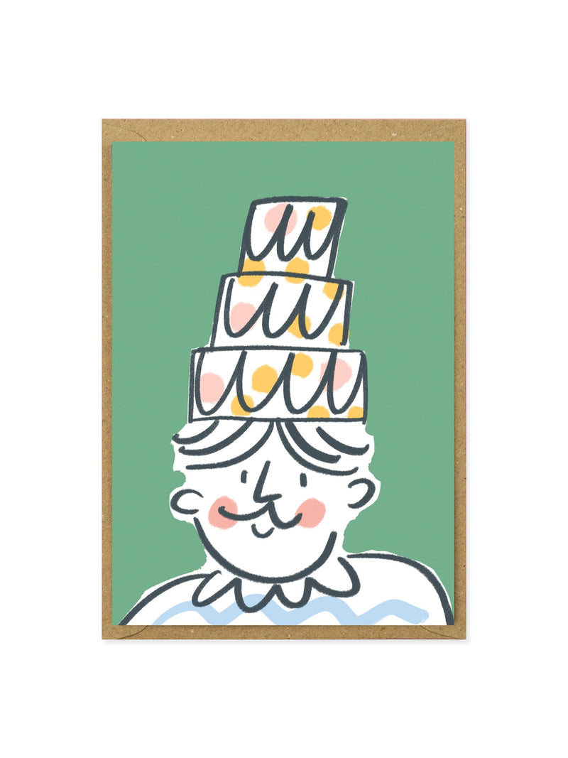 Green birthday hat card