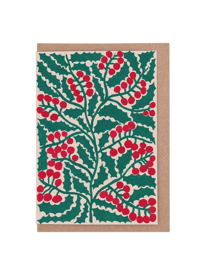 Holly leaves and berries cards