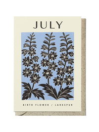 July larkspur birthday card