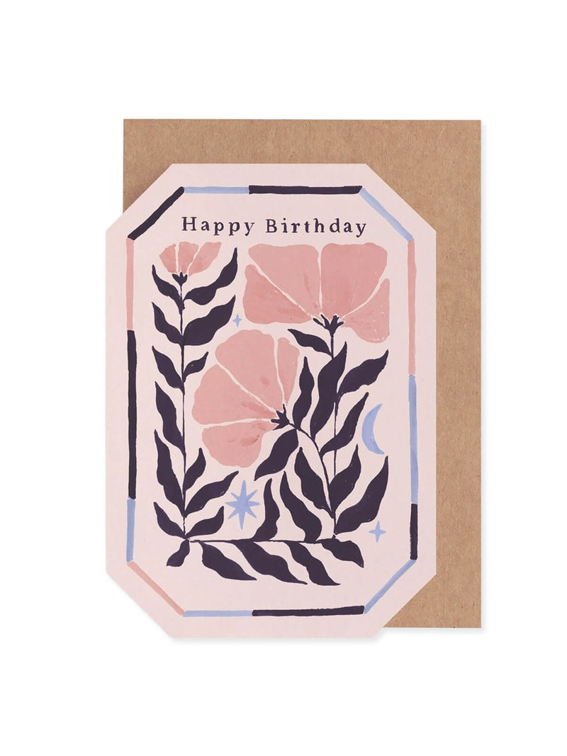 Leafy floral birthday card