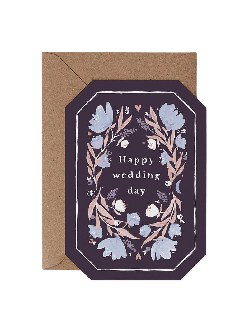 Lilac floral wedding card