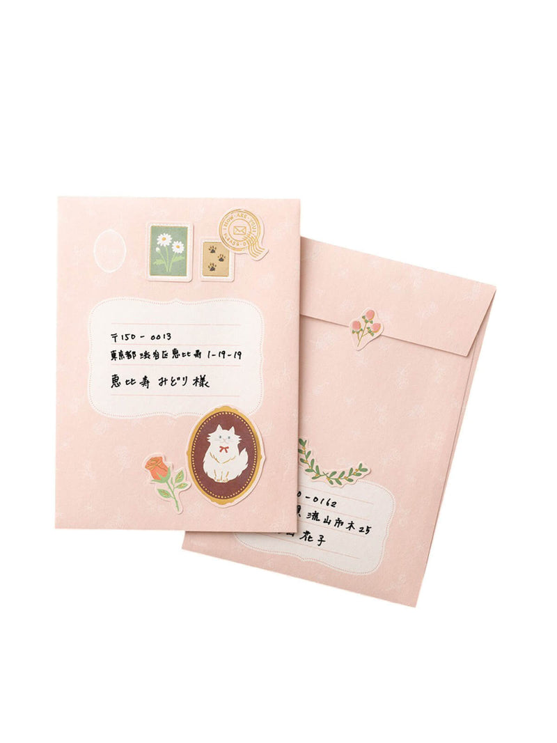 Midori cat collage letter writing set