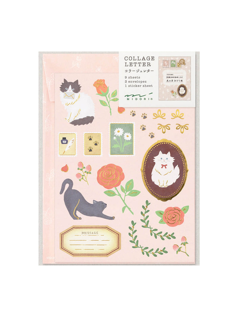 Midori cat letter writing set