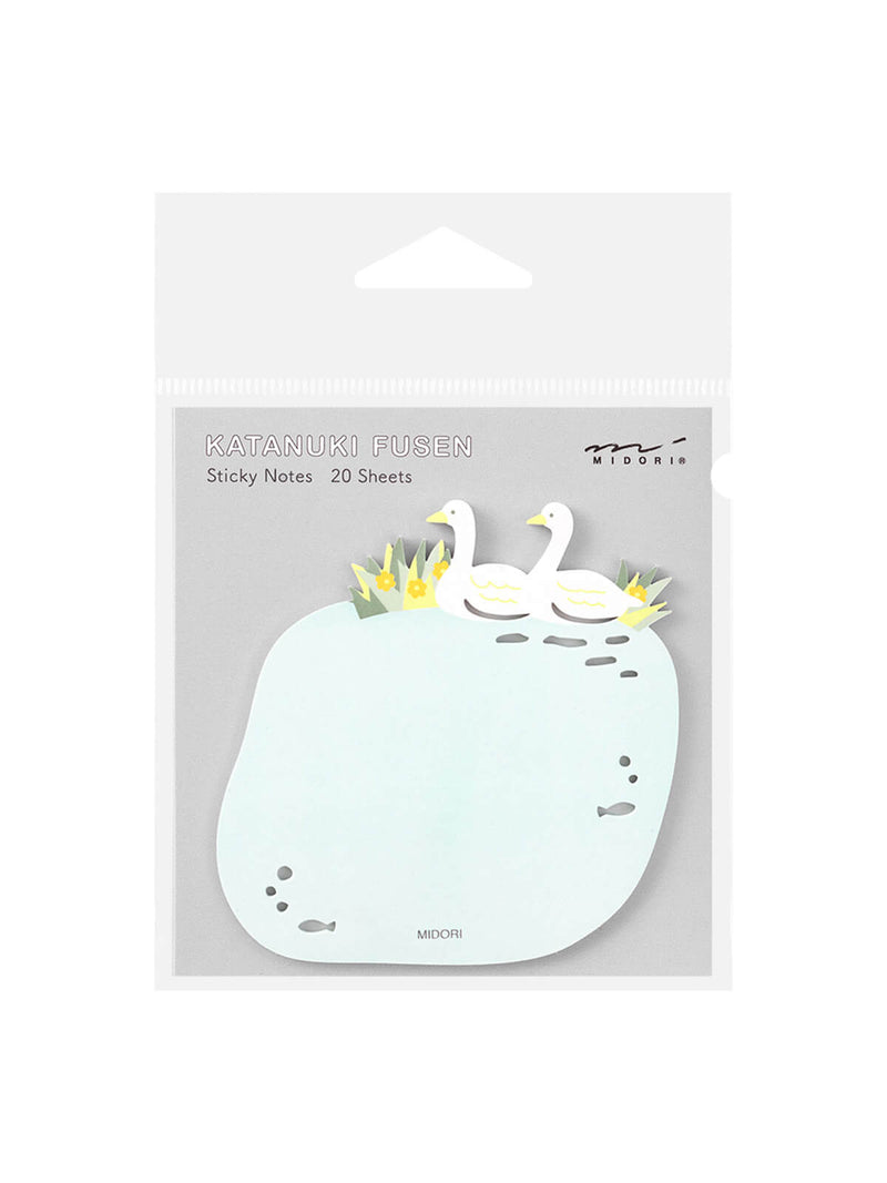 Midori die cut swan sticky notes