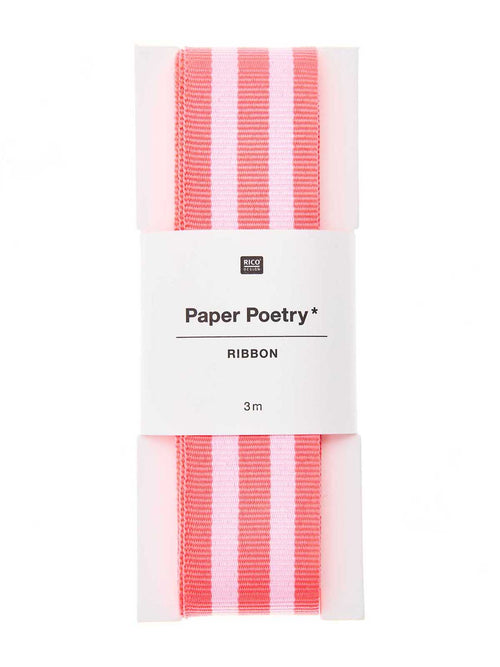 wide pink and neon pink striped ribbon