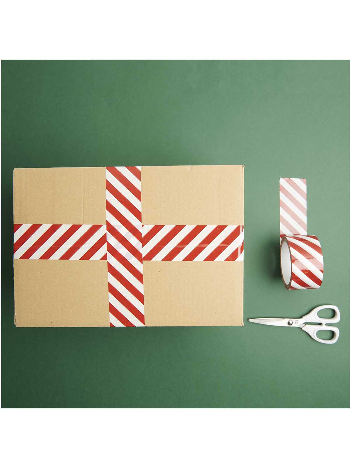 red and white striped tape