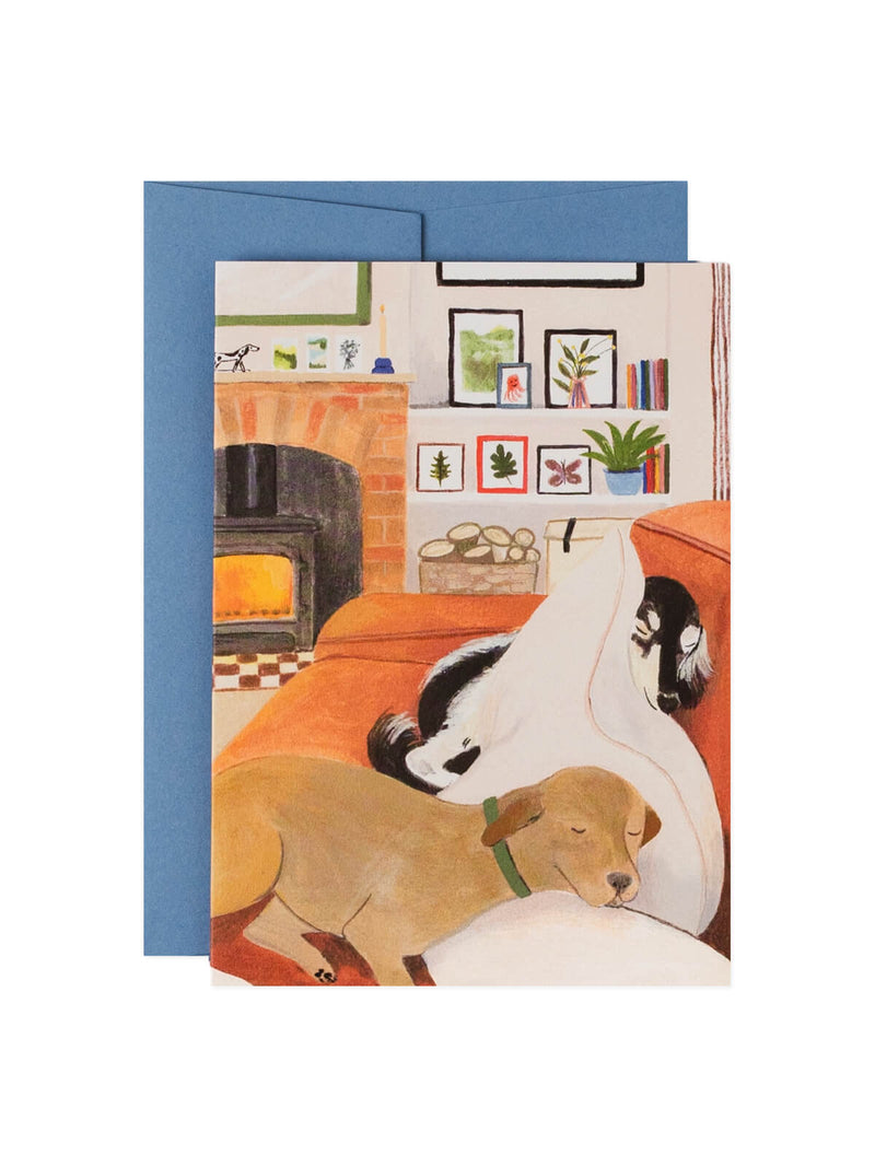 Resting dogs card