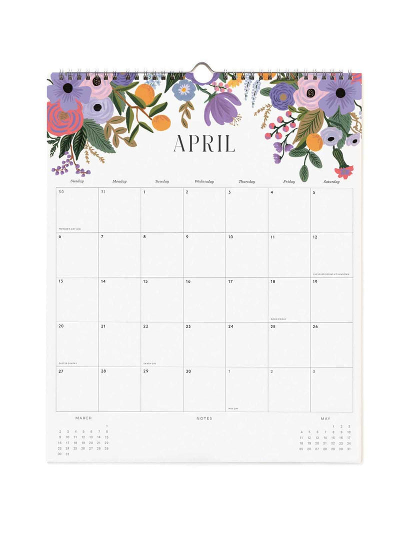 Rifle Paper Co 2025 Roses appointment calendar April