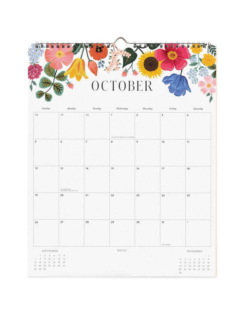 Rifle Paper Co 2025 Roses appointment calendar Oct