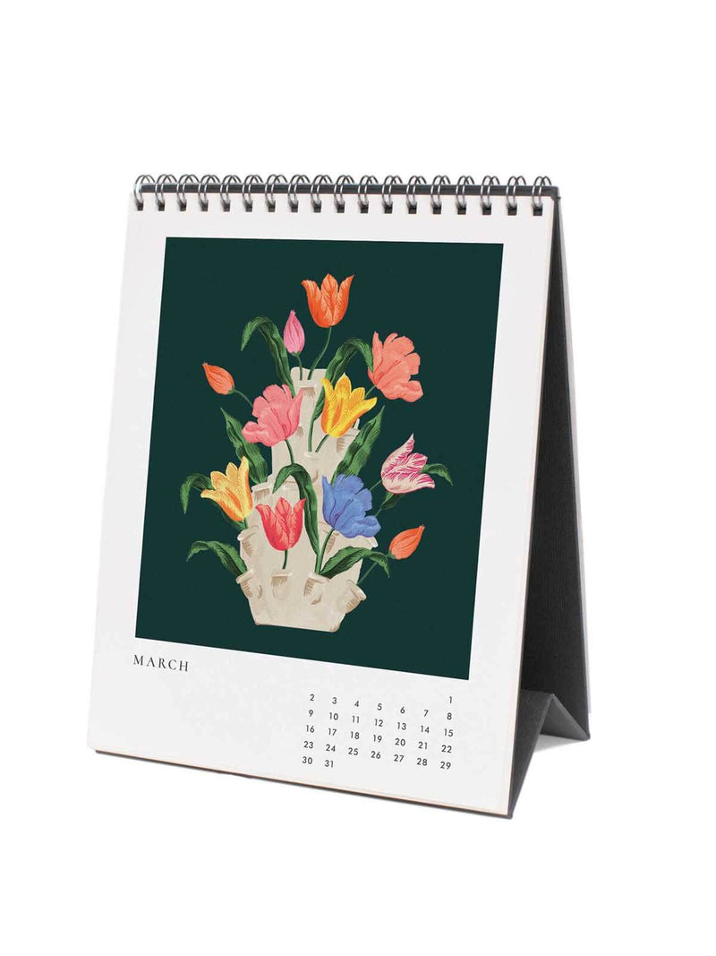 Rifle Paper Co 2025 flower studies desk calendar March