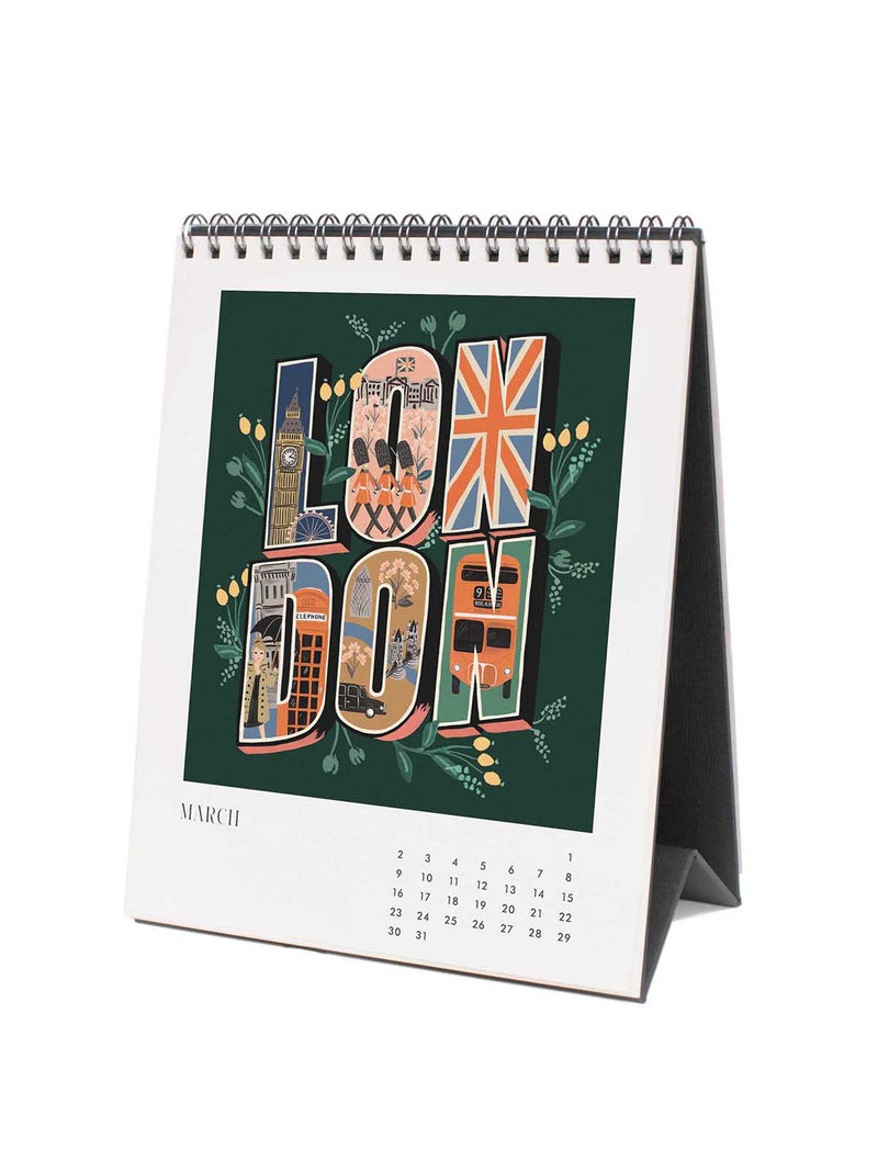 Rifle Paper Co 2025 greetings from around the world calendar March