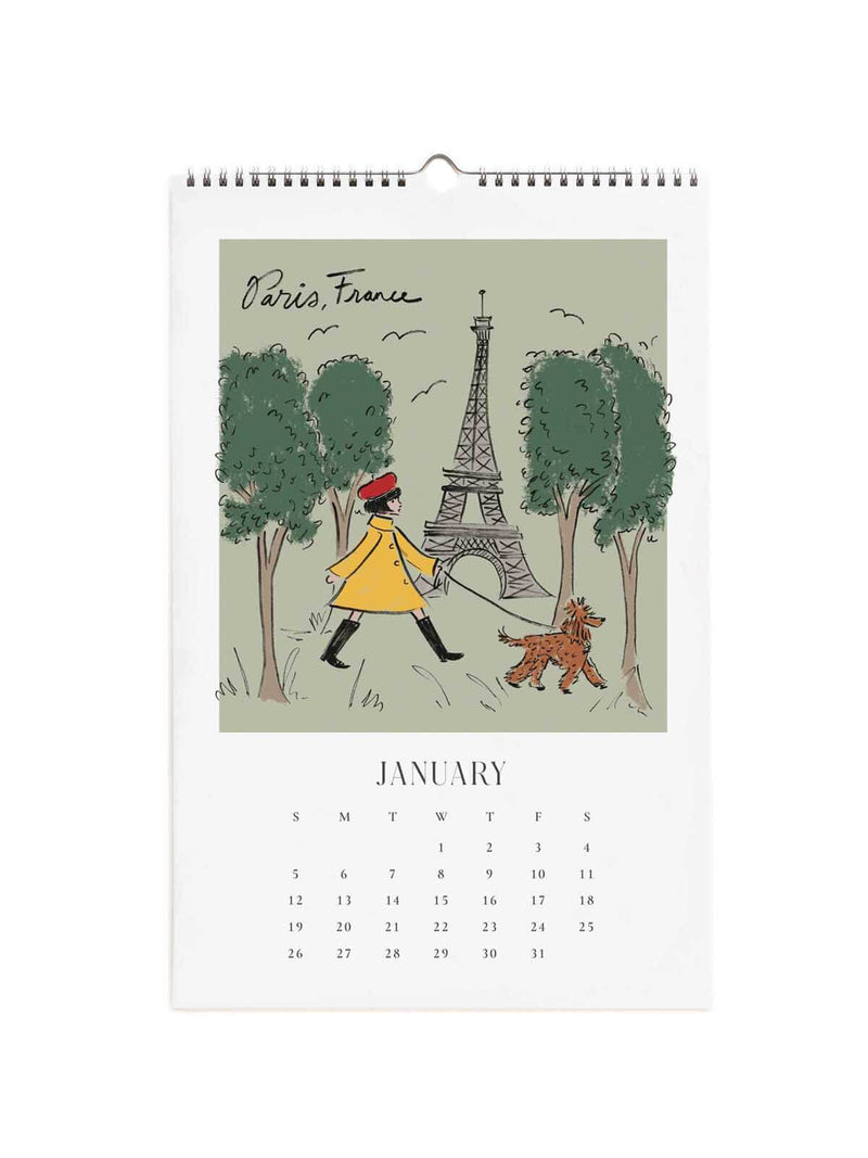 Rife Paper Co 2025 travel sketchbok calendar Jan