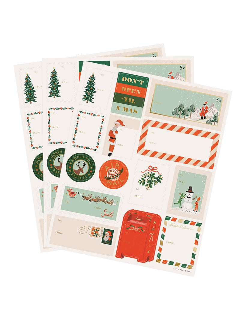 Rifle Paper Co Santa's workshop sticker set 1