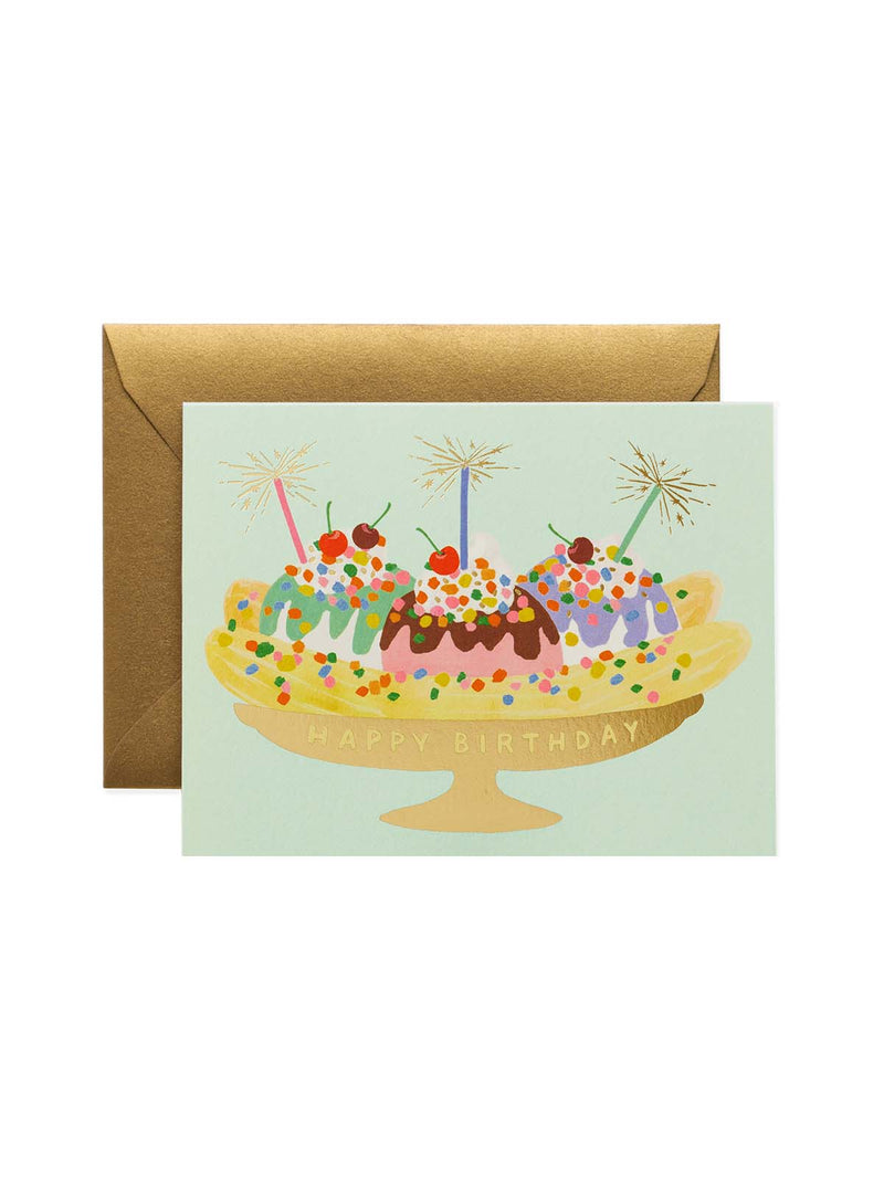 Rifle Paper Co banana split birthday card