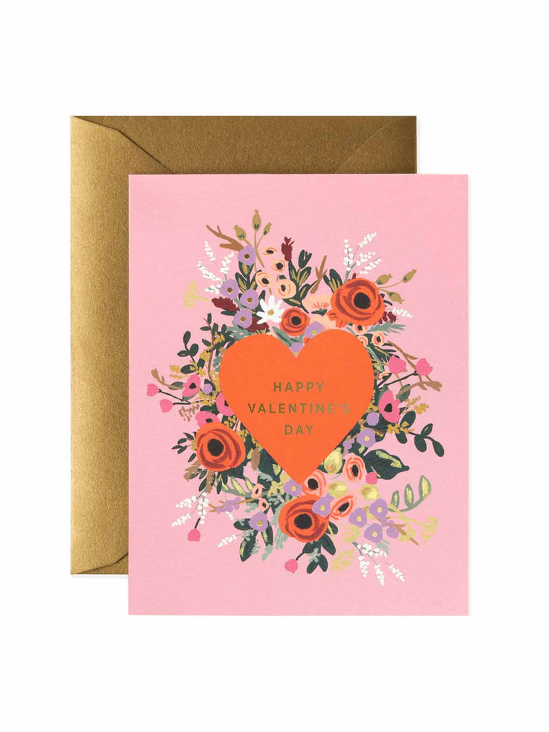 Rifle Paper Co blooming heart Valentines card