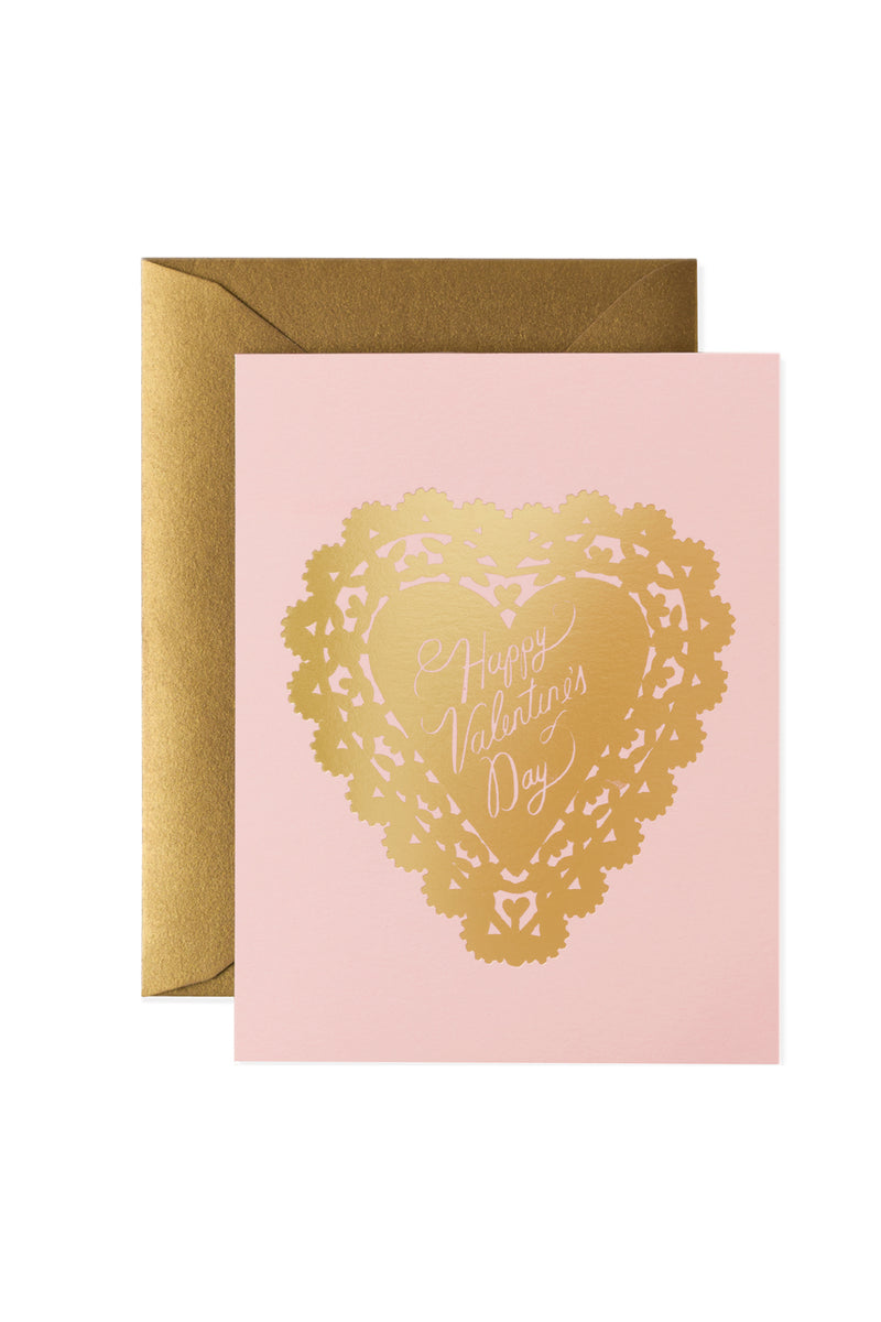 Rifle Paper Co doily Valentines card