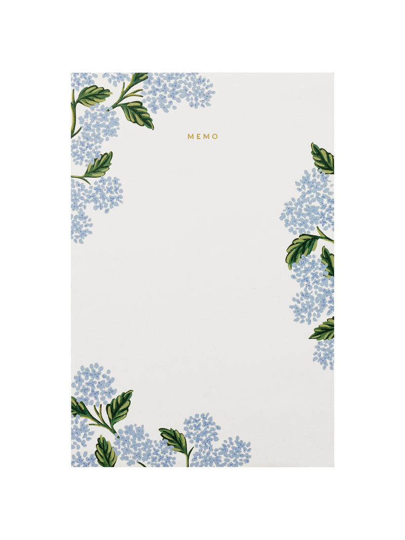 Rifle Paper Co hydrangea memo notepad