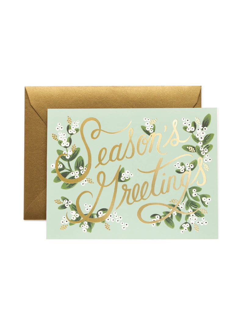 Rifle Paper Co seasons greetings mistletoe card