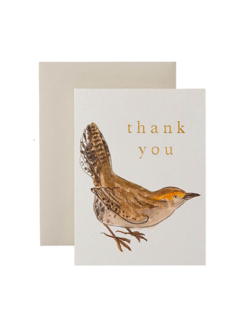 Wanderlust Paper Co wren mini thank you card