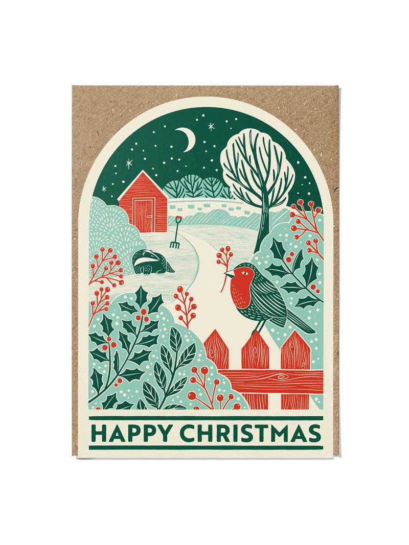 Wild garden snowglobe card