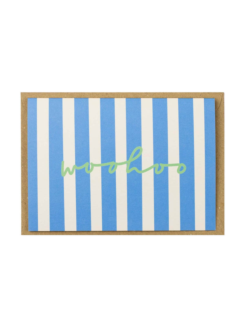 Woohoo striped congrats card