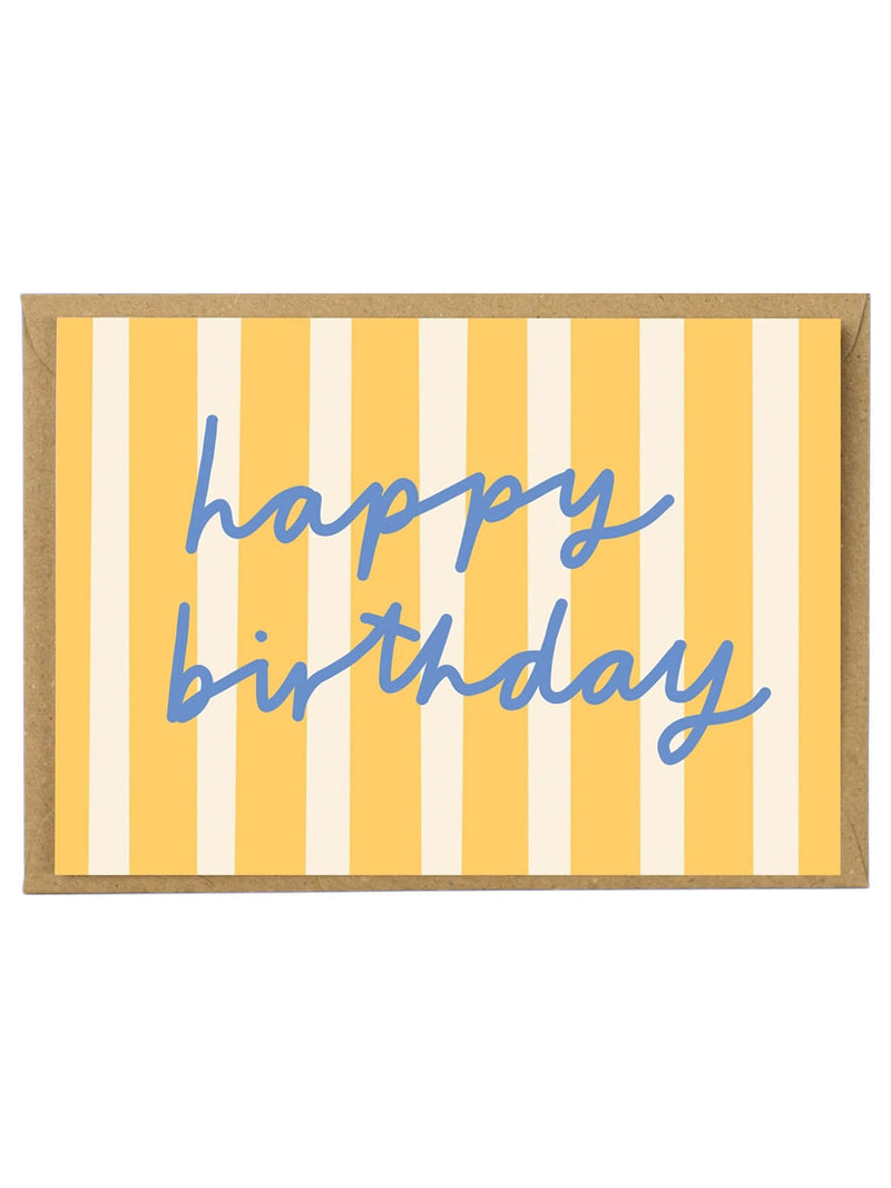 Yellow striped birthday card