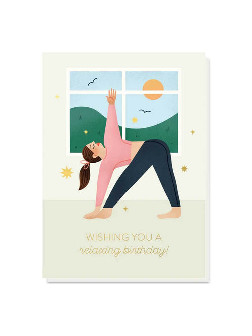 Yoga relaxing birthday card