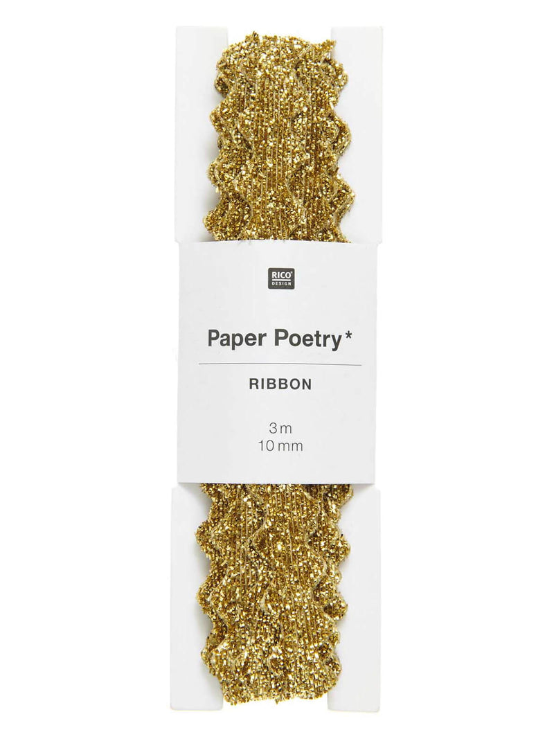 gold glitter wavy ribbon