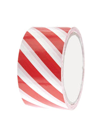 Red and white striped parcel tape