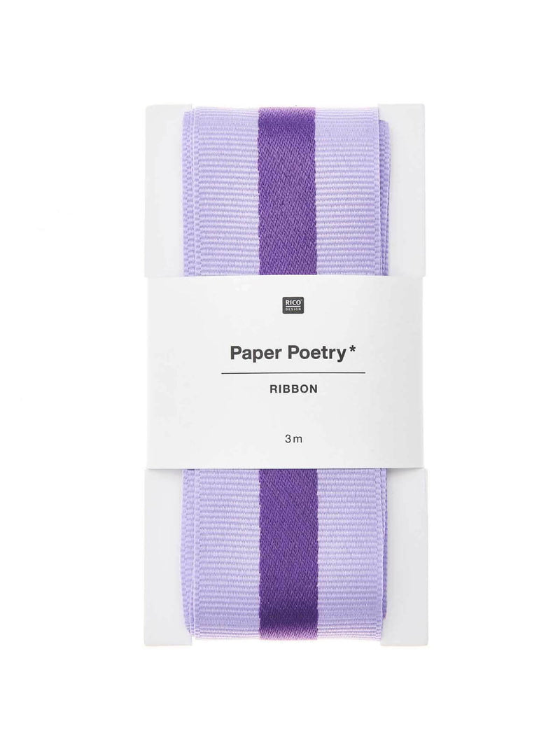 wide lilac and purple striped ribbon