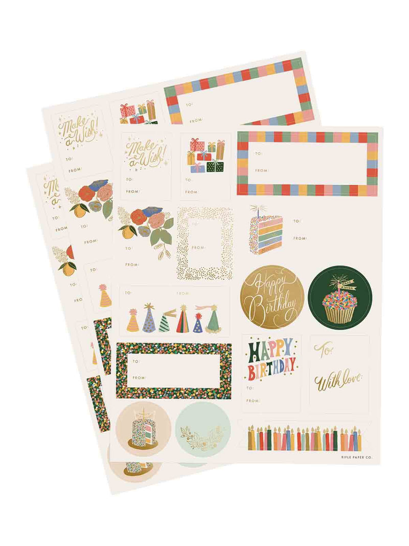 Rifle Paper Co birthday stickers