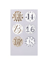 gold advent calendar stickers