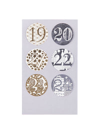 gold round advent calendar stickers